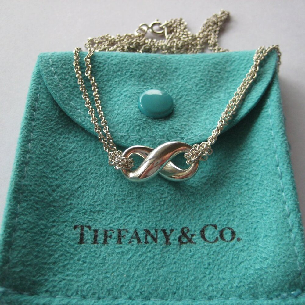 Just Polished Vintage Tiffany & Co Double Strand Infinity Station Necklace-16"